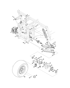 Front Axle 4x4 Diagram and Parts List for 465 4X4-EFI-1H030Z-1G192Z-37BMD710 Cub Cadet Lawn Tractor Accessories